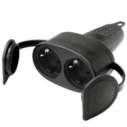 Földelt dupla aljzat egyenes kábelvezetéssel