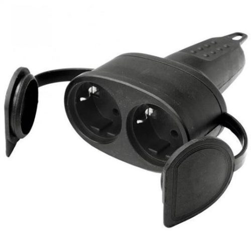 Földelt dupla aljzat egyenes kábelvezetéssel