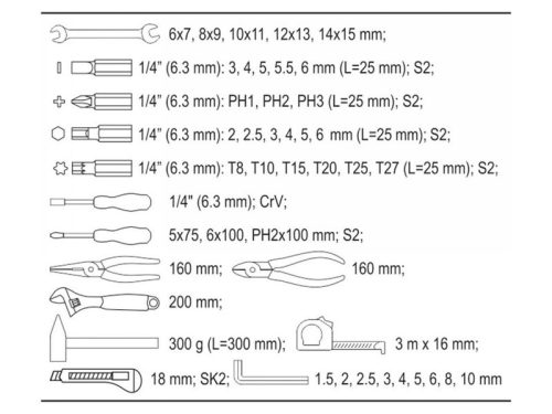 Szerszámkészlet 44 részes YATO