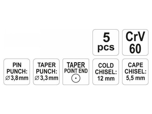 Pontozó készlet 5 részes CrV60 YATO