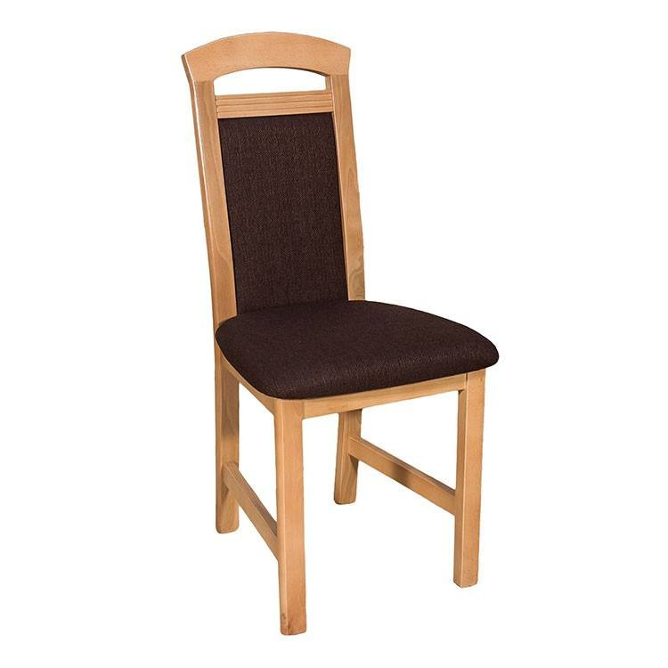 Konyhai / nappali szék, kárpitozott, bükkfa + barna szövet